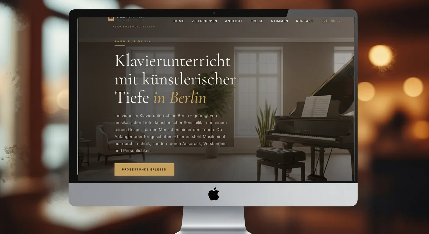 Website harmonie-tasten.de — Klavier- und Keyboardunterricht in Berlin