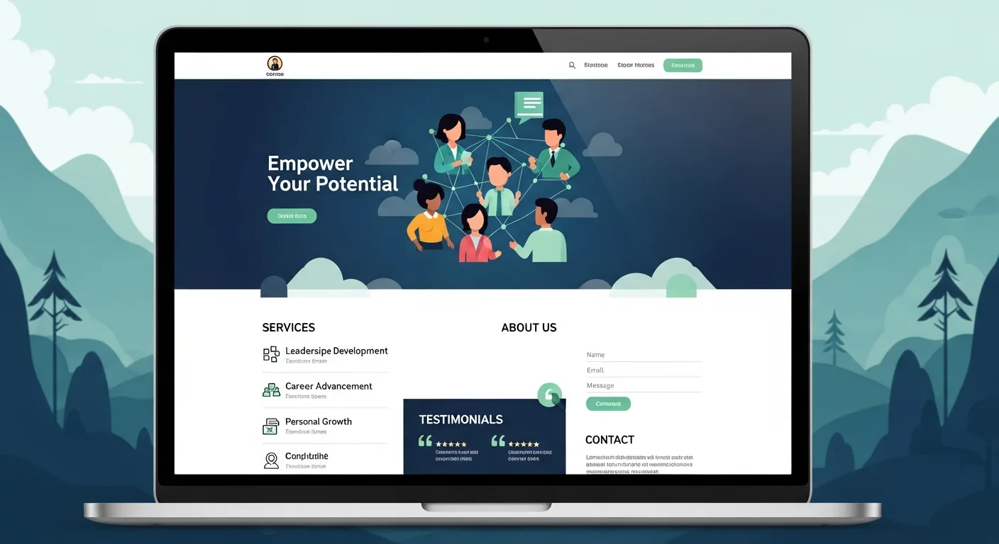 Professionelles Website-Design-Mockup auf einem Laptop-Bildschirm