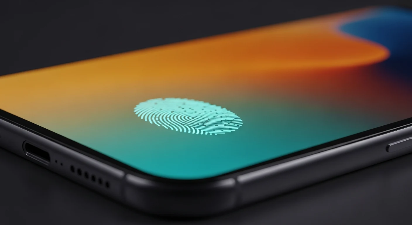 Smartphone-Fingerabdruckscanner — Symbol für digitale Sicherheit